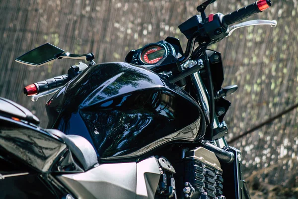 Limassol Cyprus June 2020 Closeup Motorbike Parked Streets Limassol Cyprus — Stock Photo, Image