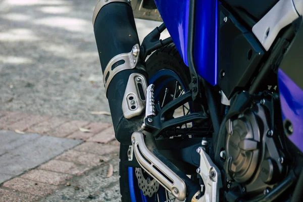 Limassol Cyprus June 2020 Closeup Motorbike Parked Streets Limassol Cyprus — Stock Photo, Image