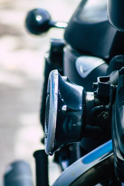 Limassol Cyprus June 2020 Closeup Motorbike Parked Streets Limassol Cyprus — Stock Photo, Image