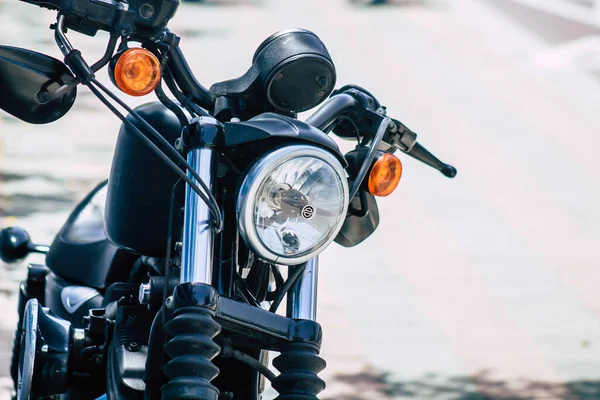 Limassol Cyprus June 2020 Closeup Motorbike Parked Streets Limassol Cyprus — Stock Photo, Image