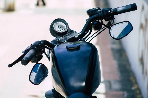 Limassol Cyprus June 2020 Closeup Motorbike Parked Streets Limassol Cyprus — Stock Photo, Image