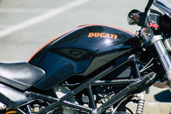 Limassol Cyprus June 2020 Closeup Ducati Motorcycle Parked Streets Limassol — Stock Photo, Image