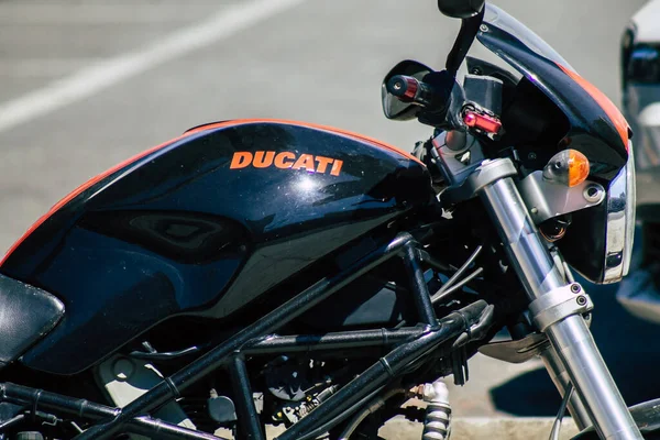Limassol Zypern Juni 2020 Nahaufnahme Eines Ducati Motorrads Das Den — Stockfoto