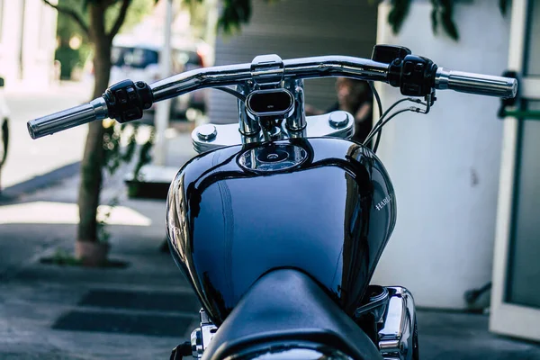 Limassol Cyprus Червня 2020 Року Закриття Мотоцикла Harley Davidson Припаркованого — стокове фото