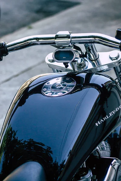 Limassol Cyprus June 2020 Closeup Harley Davidson Motorcycle Parked Streets — Stock Photo, Image