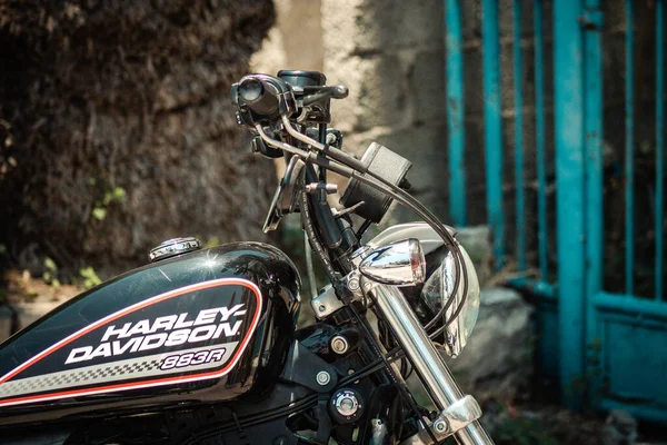 Limassol Chipre Junho 2020 Fecho Uma Motocicleta Sportster 883R Harley — Fotografia de Stock