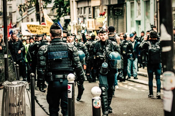 Paris France Μαΐου 2019 Άποψη Της Γαλλικής Εθνικής Χωροφυλακής Παρέμβαση — Φωτογραφία Αρχείου