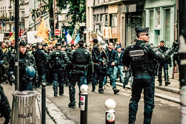 París Francia Mayo 2019 Vista Gendarmería Nacional Francesa Intervención Durante — Foto de Stock