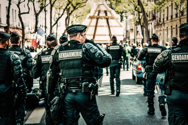 París Francia Mayo 2019 Vista Gendarmería Nacional Francesa Intervención Durante —  Fotos de Stock