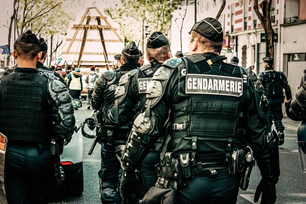 Paris France Mai 2019 Vue Gendarmerie Nationale Française Intervention Lors — Photo