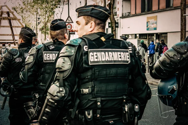 Paris France Mai 2019 Vue Gendarmerie Nationale Française Intervention Lors — Photo