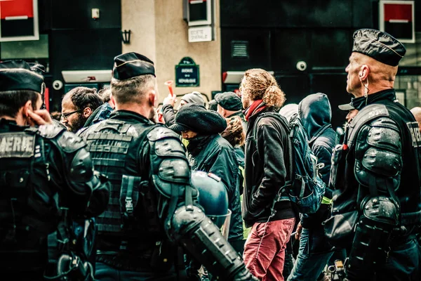 París Francia Mayo 2019 Vista Gendarmería Nacional Francesa Intervención Durante — Foto de Stock