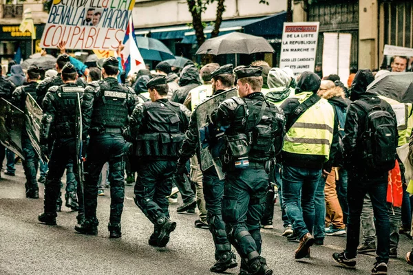 Paris France Mai 2019 Vue Gendarmerie Nationale Française Intervention Lors — Photo