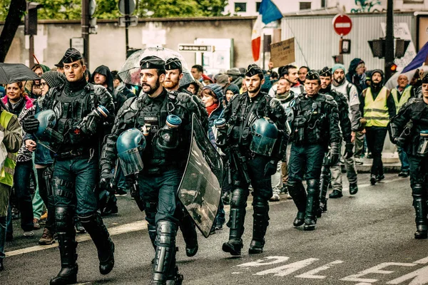 Paris Frankrike Maj 2019 View French National Gendarmerie Intervention Protests — Stockfoto