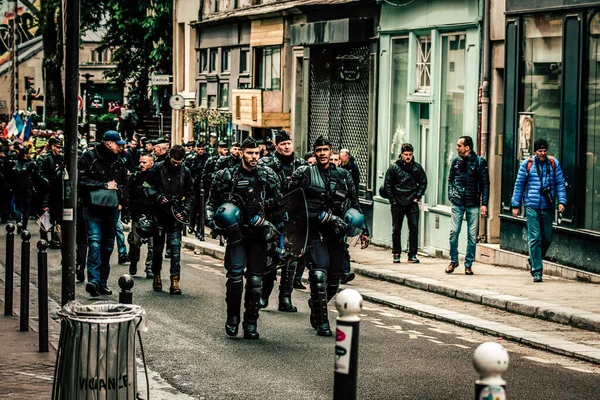 Paris France Mai 2019 Vue Gendarmerie Nationale Française Intervention Lors — Photo