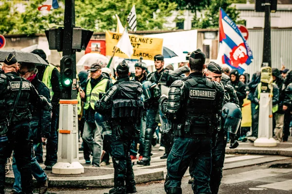 Paris France Mai 2019 Vue Gendarmerie Nationale Française Intervention Lors — Photo