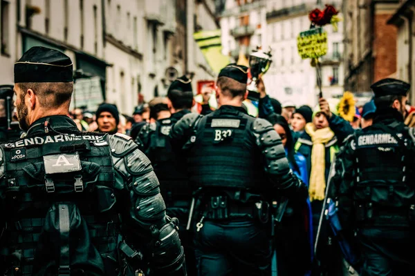 Paris France May 2019 View French National Gendarmerie Intervention Protests — Stock Photo, Image