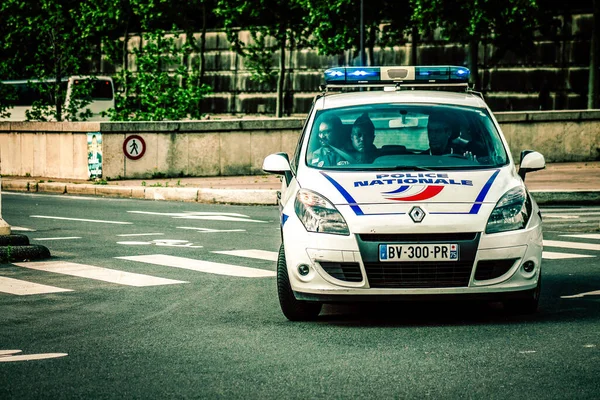 París Francia Mayo 2019 Vista Del Coche Policía Las Calles — Foto de Stock