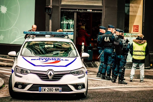 París Francia Mayo 2019 Vista Del Coche Policía Las Calles — Foto de Stock