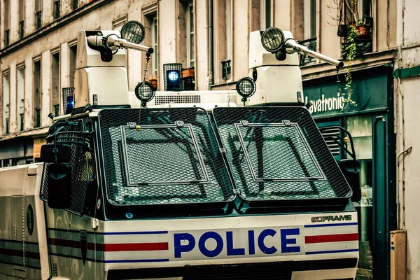 Paris Fransa Mayıs 2019 Paris Sokaklarında Polis Arabası Görüntüsü — Stok fotoğraf