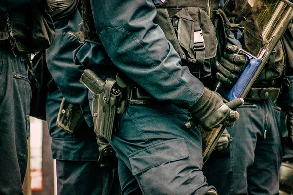 Close Van Uitrusting Van Speciale Oproermacht Van Franse Nationale Politie — Stockfoto