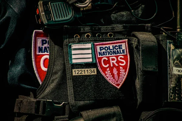 Closeup Equipment Special Riot Force French National Police — Stock Photo, Image