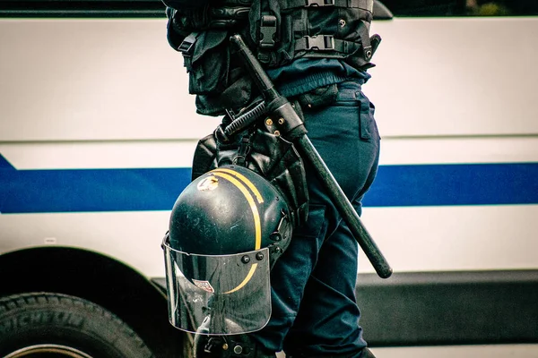 Крупный План Снаряжения Спецназа Французской Национальной Полиции — стоковое фото