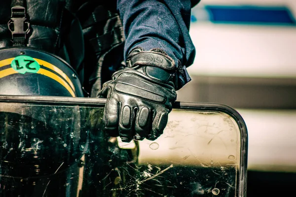 Closeup Equipment Special Riot Force French National Police — Stock Photo, Image