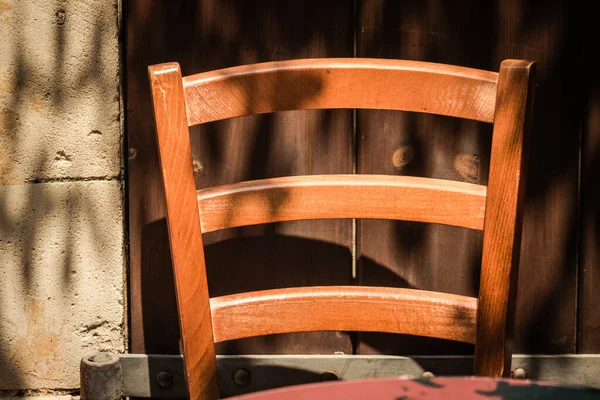 Primo Piano Sedie Ristorante Situato Nella Città Vecchia Limassol Nell — Foto Stock