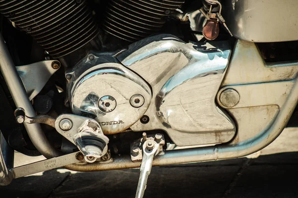 Nikósie Kypr Červenec 2020 Detailní Záběr Motocykl Zaparkovaný Nikósii Největším — Stock fotografie