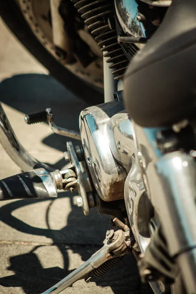 Nicosia Chipre Julho 2020 Fecho Uma Motocicleta Estacionada Nicósia Maior — Fotografia de Stock