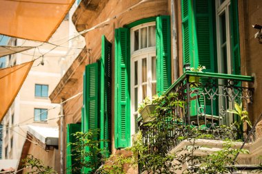 Lefkoşe Kıbrıs 04 Temmuz 2020 Kıbrıs Rum Kesimi 'nin başkenti Lefkoşe' de bulunan bir evin cephesine bakınız