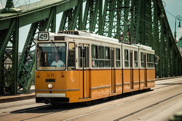 Budapeste Hungria Julho 2020 Vista Elétrico Tradicional Húngaro Para Passageiros — Fotografia de Stock