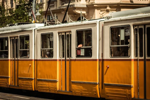 Budapeste Hungria Julho 2020 Vista Elétrico Tradicional Húngaro Para Passageiros — Fotografia de Stock