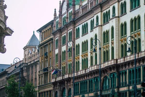 Budapest Hungary July 2020 Вид Готичної Архітектури Древньої Історичної Будівлі — стокове фото