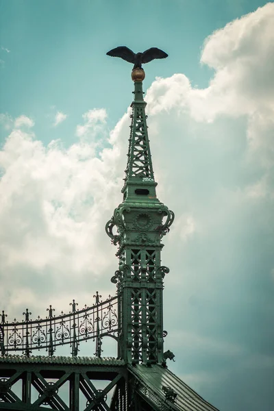 Budapeste Hungria Julho 2020 Vista Ponte Cadeia Szechenyi Uma Ponte — Fotografia de Stock