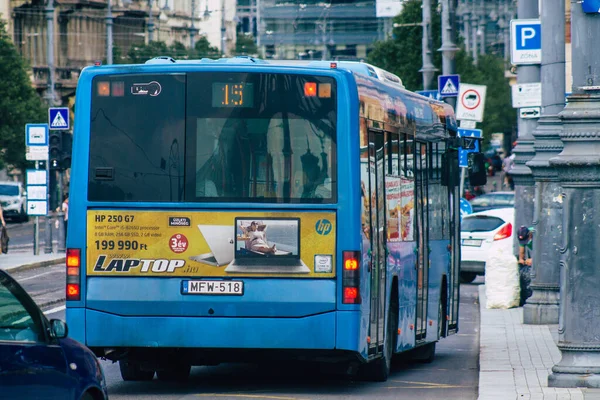 Budapest Hongrie Juillet 2020 Vue Bus Public Hongrois Traditionnel Pour — Photo