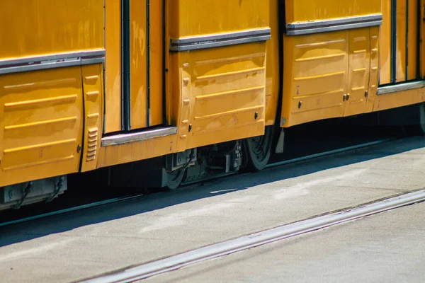 Boedapest Hongarije Juli 2020 Zicht Een Traditionele Hongaarse Elektrische Tram — Stockfoto