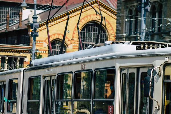 Budapest Ungern Juli 2020 Utsikt Över Traditionell Ungersk Spårvagn För — Stockfoto