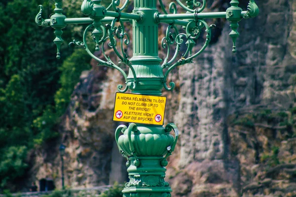 Budapest Hungary July 2020 View Szechenyi Chain Bridge Bridge Spans — Stock Photo, Image