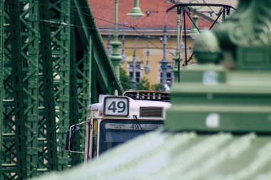 Budapeşte Macaristan 13 Temmuz 2020 Szechenyi Zinciri Köprüsü Macaristan 'ın başkenti Budapeşte' nin batı ve doğu tarafları olan Budapeşte ve Pest arasında Tuna Nehri boyunca uzanan bir köprüdür.