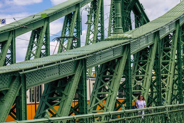 Βουδαπέστη Ουγγαρία Ιουλ 2020 Άποψη Της Γέφυρας Της Αλυσίδας Szechenyi — Φωτογραφία Αρχείου