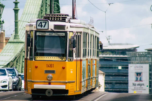 Budapeszt Węgry Lipca 2020 Widok Starego Węgierskiego Tramwaju Elektrycznego Dla — Zdjęcie stockowe