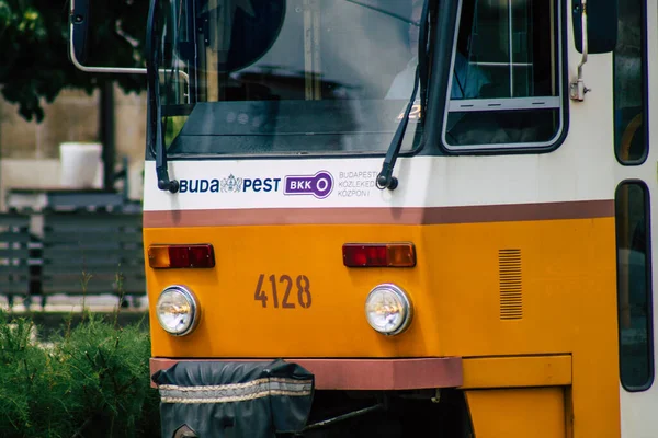 Budapešť Maďarsko Července 2020 Pohled Starou Maďarskou Elektrickou Tramvaj Pro — Stock fotografie