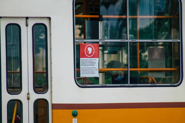 匈牙利布达佩斯7月13日 2020年7月13日 匈牙利首都布达佩斯有轨电车 供乘客通过街道和公共交通系统的一部分 — 图库照片