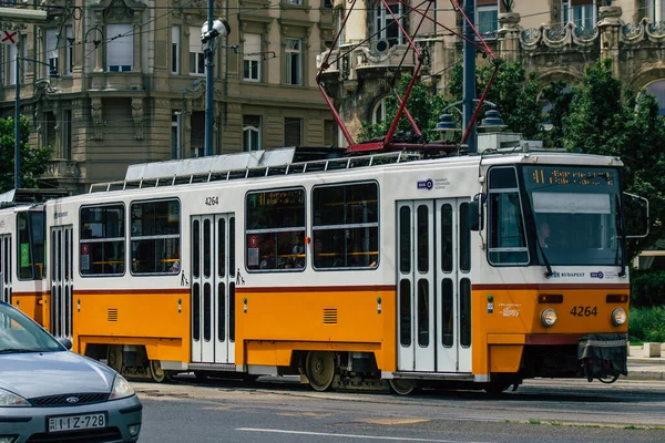 Budapest Hongrie Juillet 2020 Vue Vieux Tramway Électrique Hongrois Pour — Photo