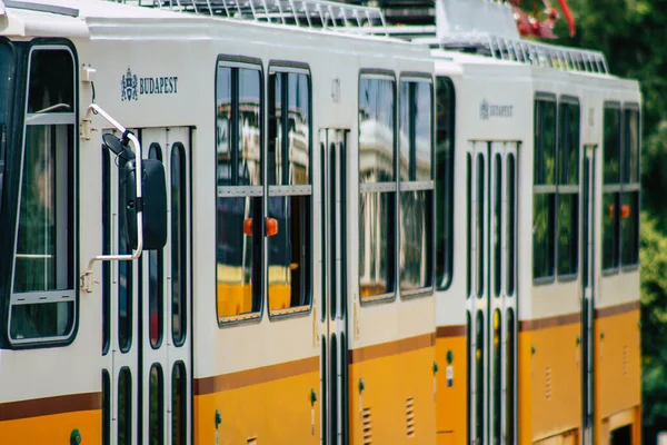 Budapešť Maďarsko Července 2020 Pohled Starou Maďarskou Elektrickou Tramvaj Pro — Stock fotografie