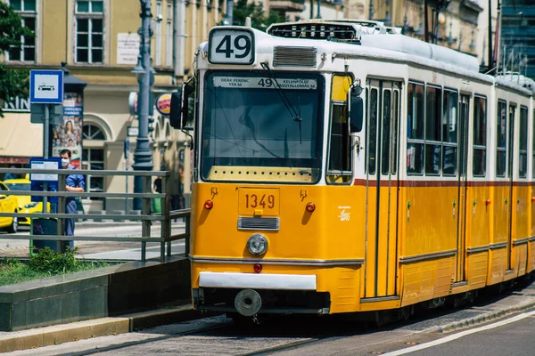 Budapeste Hungria Julho 2020 Vista Antigo Elétrico Húngaro Para Passageiros — Fotografia de Stock