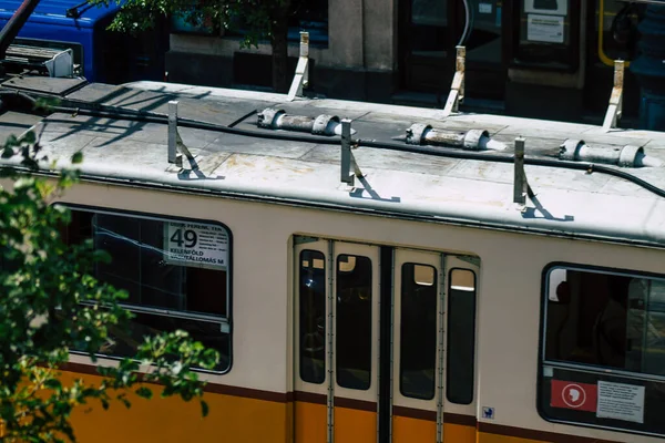 Budapeszt Węgry Lipca 2020 Widok Starego Węgierskiego Tramwaju Elektrycznego Dla — Zdjęcie stockowe