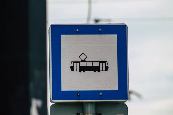 Budapest Hungary July 2020 View Street Sign Road Sign Erected — Stock Photo, Image